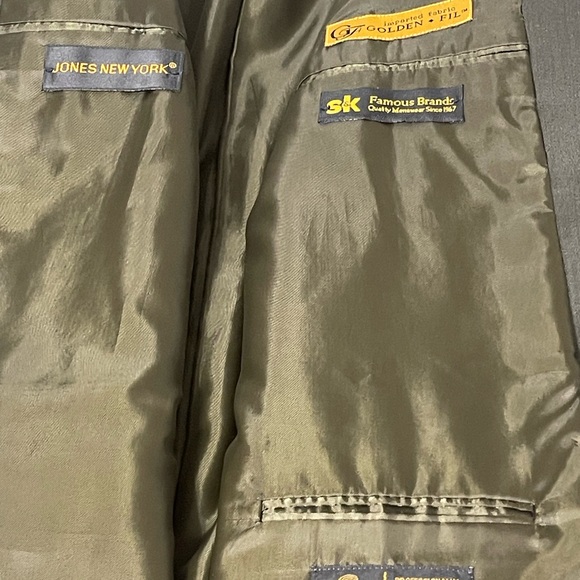 JONES NEW YORK Vtg Mens Gray Golden Fil Wool Suit Jacket 42L USA Career Blazer - Picture 8 of 13